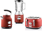 Westinghouse Retro waterkoker + broodrooster 4 sleuven + blender - rood