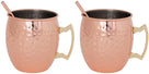 Cosy & Trendy Moscow Mule Cocktailbekers met Rietjes - Gehamerd Koper - 450 ml - 2 Stuks
