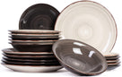 Cookinglife Serviesset Delice Grijs 18-delig / 6 personen - 6 dinerborden, 6 diepe borden en 6 ontbijtborden