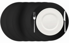 Cookinglife Placemats - Vegan leer - Zwart - ø 38 cm - 6 stuks