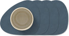 LIND DNA Onderzetters Nupo - Leer - Dark Blue - 13 x 11 cm - 4 Stuks