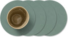 LIND DNA Onderzetters Nupo - Leer - Pastel Green - ø 10 cm - 4 Stuks