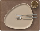 LIND DNA Placemats Nupo - Leer - Brown / Sand - dubbelzijdig - 45 x 35 cm - 2 Stuks