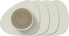 LIND DNA Onderzetters Nupo - Leer - Linen - 13 x 11 cm - 4 Stuks