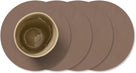 LIND DNA Onderzetters Nupo - Leer - Truffle - ø 10 cm - 4 Stuks