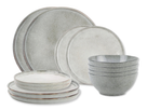Salt & Pepper Serviesset Artisan Green - 12-delig / 4 personen - 4 dinerborden, 4 ontbijtborden en 4 kommen