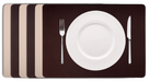 Cookinglife Placemats - Dubbelzijdig - Vegan leer - Bruin / Zand 46 x 33 cm - 6 Stuks