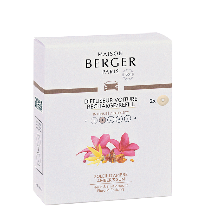 Maison Berger Navulling - voor autoparfum - Amber's Sun - 2 Stuks