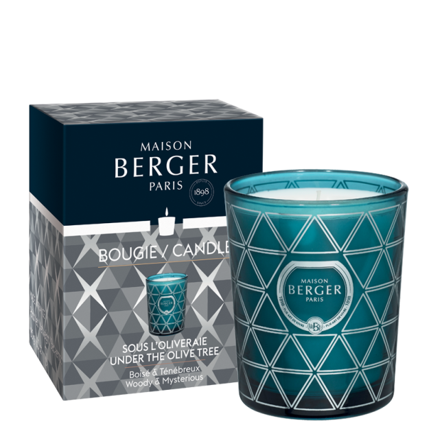 Bougie parfumée Maison Berger Geode Bleue Sous l'Olivier