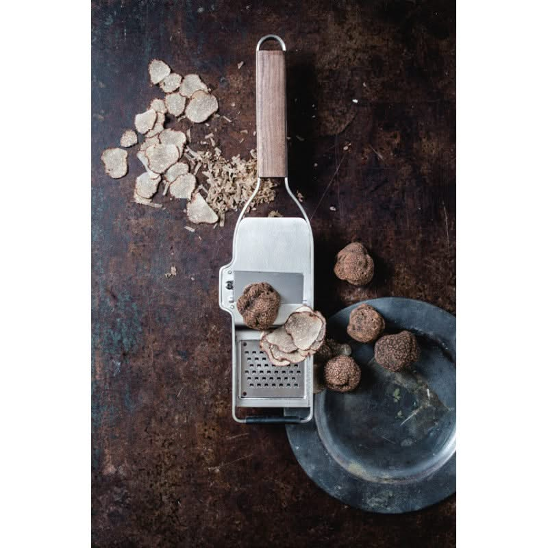 Trancheuse à truffes Microplane / Grater Master - Râpe découpée au laser - Acier inoxydable/Bois