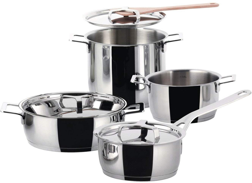 Ensemble de casseroles Alessi Pots&Pans - AJM100S7 - 4 pièces - par Jasper Morrison