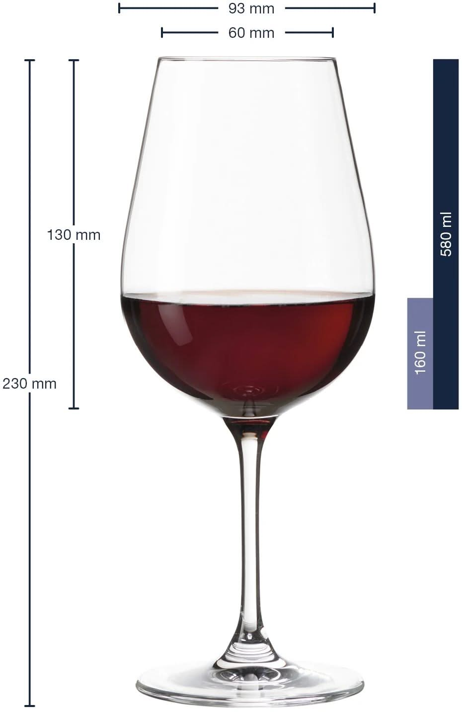 Leonardo Verres à Vin Rouge Tivoli - 580 ml - 6 pièces