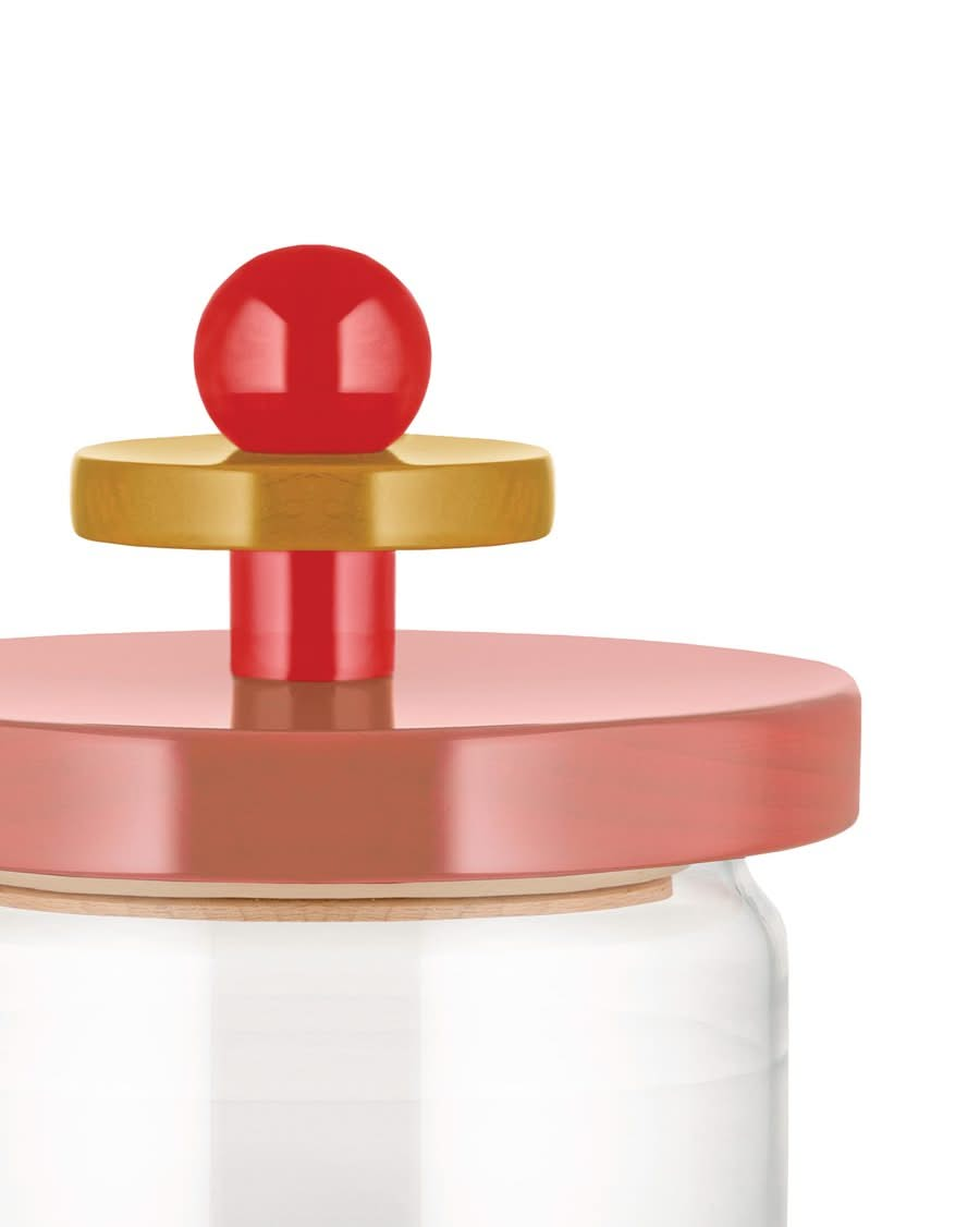 Bocal de Rangement Alessi Twergi - ES16/100 2 - Rose - ø 12 cm / 1 Litre - par Ettore Sotsass