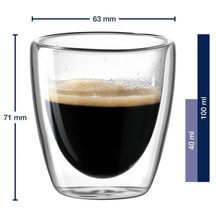 Leonardo Dubbelwandige Espresso Glazen Duo 100 ml - 2 Stuks