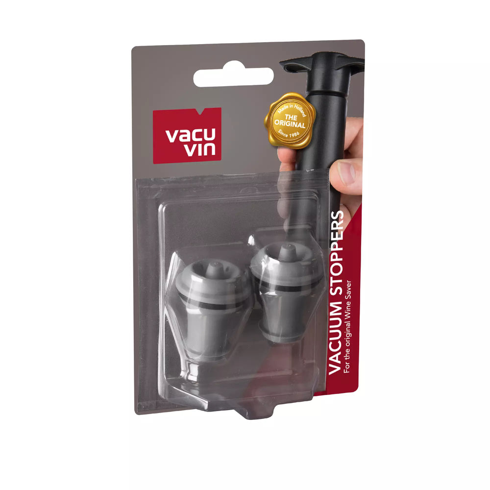 Vacu Vin Wine Stopper Bouchon à vin sous vide - Gris - 2 pièces