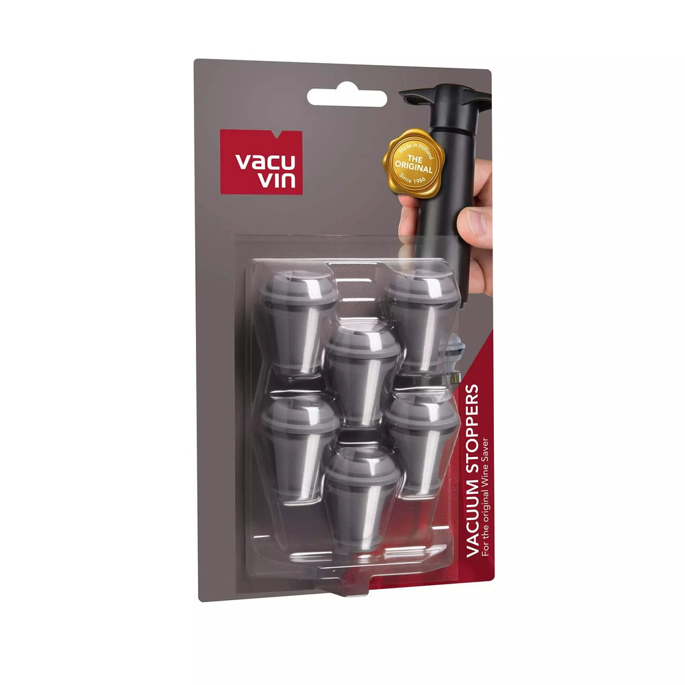 Bouchon de vin sous vide Vacu Vin - Gris - Lot de 6