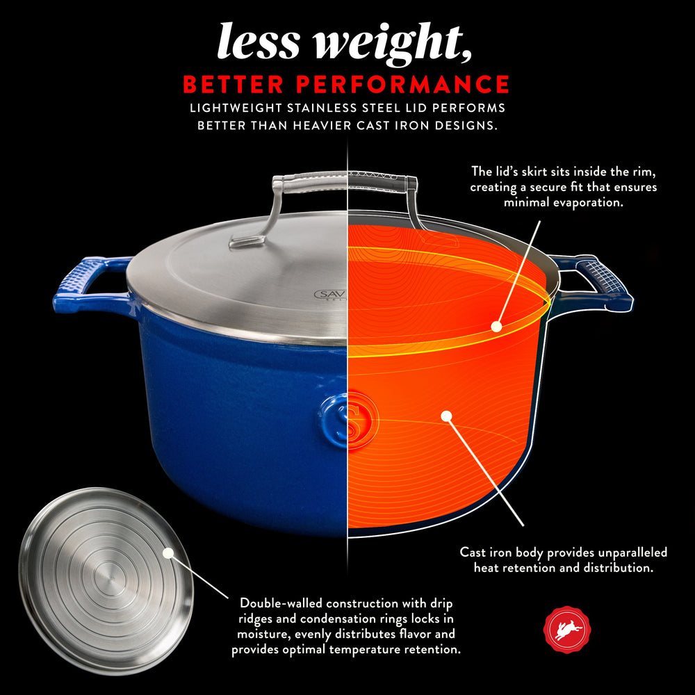 Saveur Selects Casserole Voyage - Saveur Bleu - ø 25 cm / 4,7 litres - revêtement antiadhésif émaillé