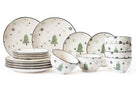 Cookinglife Serviesset - Kerstservies - Aardewerk - Groen 18-delig / 6 personen