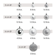 Sareva Kerstballenset Zilver ø 3, 4 en 6 cm - 100 stuks