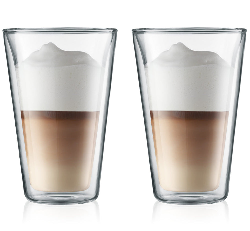 Bodum Dubbelwandige latte macchiato glazen Canteen - gepatenteerd ventiel - 400 ml - 2 stuks