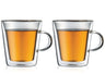 Bodum Dubbelwandige koffie- / theeglazen met oor Canteen - gepatenteerd ventiel - 200 ml - 2 stuks