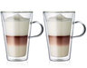 Bodum Dubbelwandige latte macchiato glazen met oor Canteen - gepatenteerd ventiel - 400 ml - 2 stuks