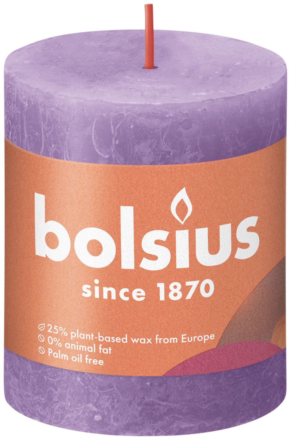 Bougie Pilier Bolsius Rustique Vibrant Violet - 8 cm / ø 7 cm