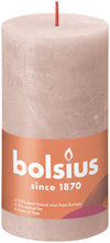 Bougie cylindrique rustique Bolsius Misty Pink - 13 cm / ø 7 cm