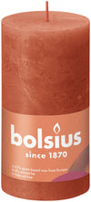 Bougie cylindrique rustique Bolsius Orange Terreux - 13 cm / ø 7 cm