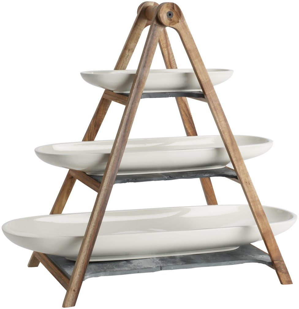 Villeroy & Boch Etagere / Serveertoren Artesano Original - Hout - 3-Laags - met serveerschalen