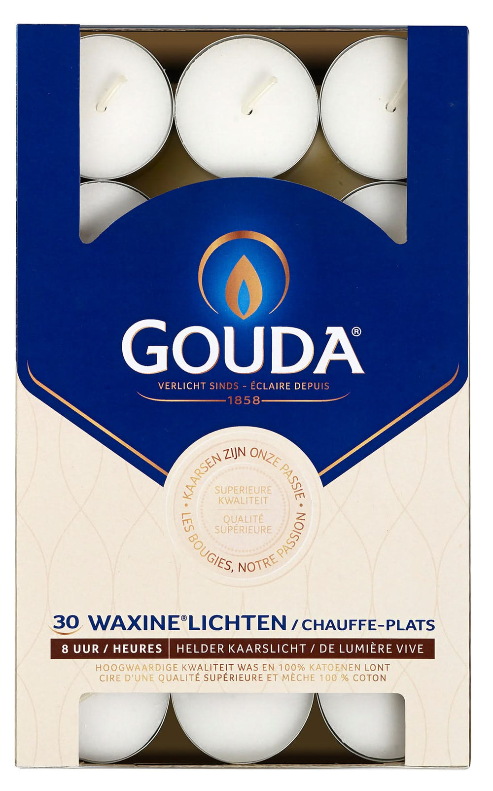 Gouda Waxinelichtjes Wit - 30 stuks