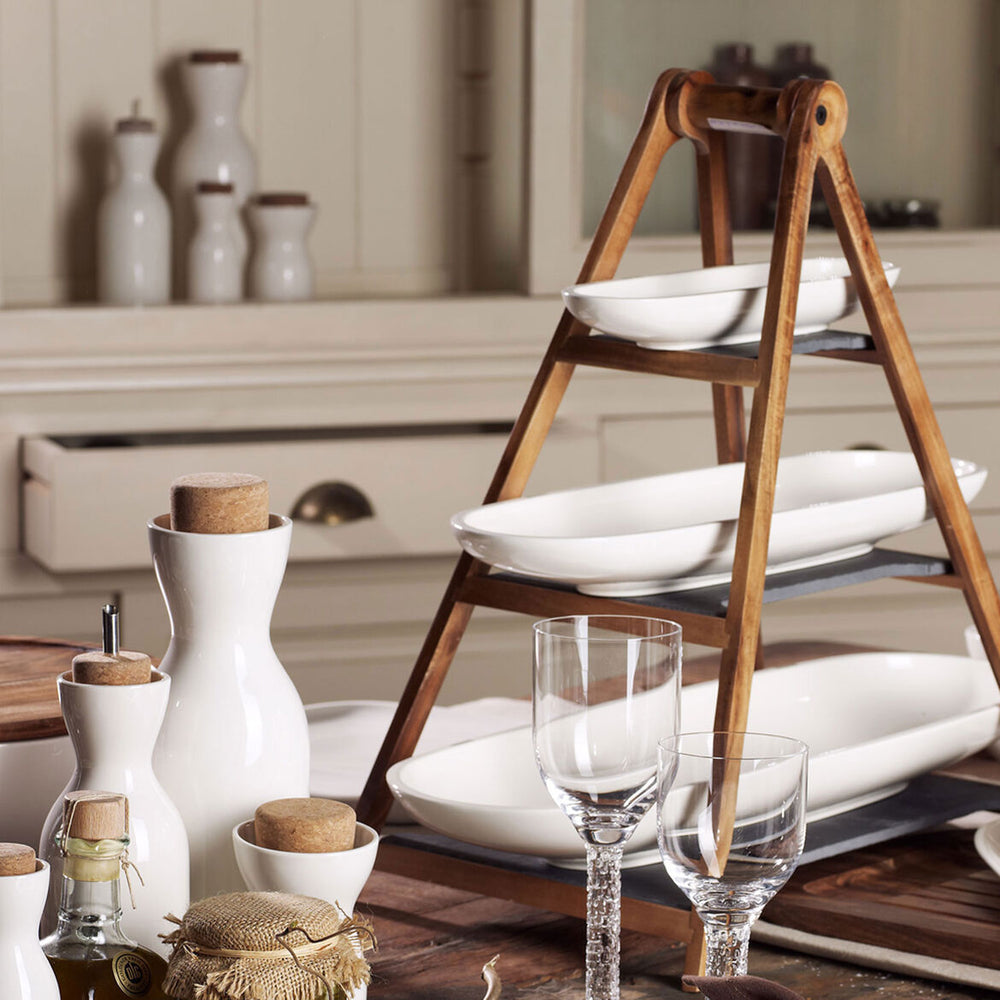 Villeroy &amp; Boch Etagere / Serving Tower Artesano Original - Bois - 3 niveaux - avec plats de service