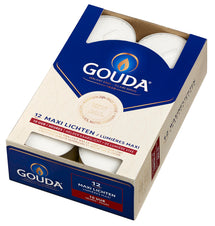 Gouda Waxinelichtjes Wit - 12 stuks