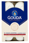 Gouda Waxinelichtjes Wit - 12 stuks