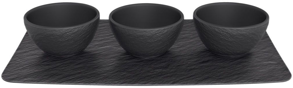 Villeroy &amp; Boch Set de Bols à Dip Manufacture Rock - Noir - 4 pièces