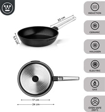 Westinghouse Koekenpannenset Performance - ø 24 en 28 cm - Zwart - Inductie en alle andere warmtebronnen