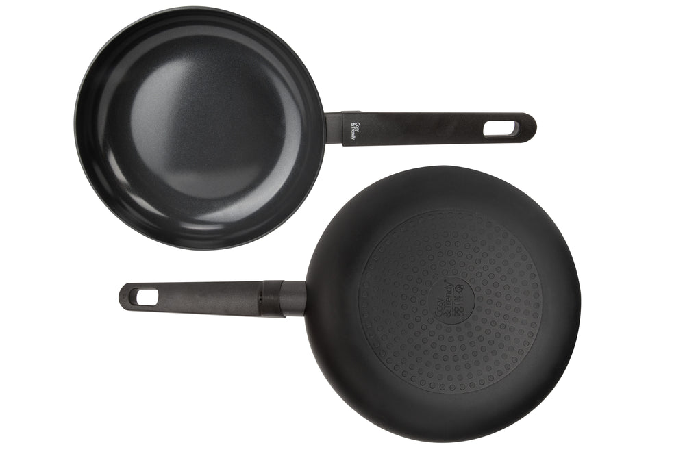 Cookinglife Koekenpannenset Black Cera - ø 24 & 28 cm - keramische anti-aanbaklaag - geschikt voor alle warmtebronnen