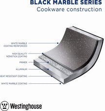 Westinghouse Pannenset Marble Wood (Koekenpan ø 28 en 30 cm + Steelpan ø 18 cm) - Inductie en alle andere warmtebronnen