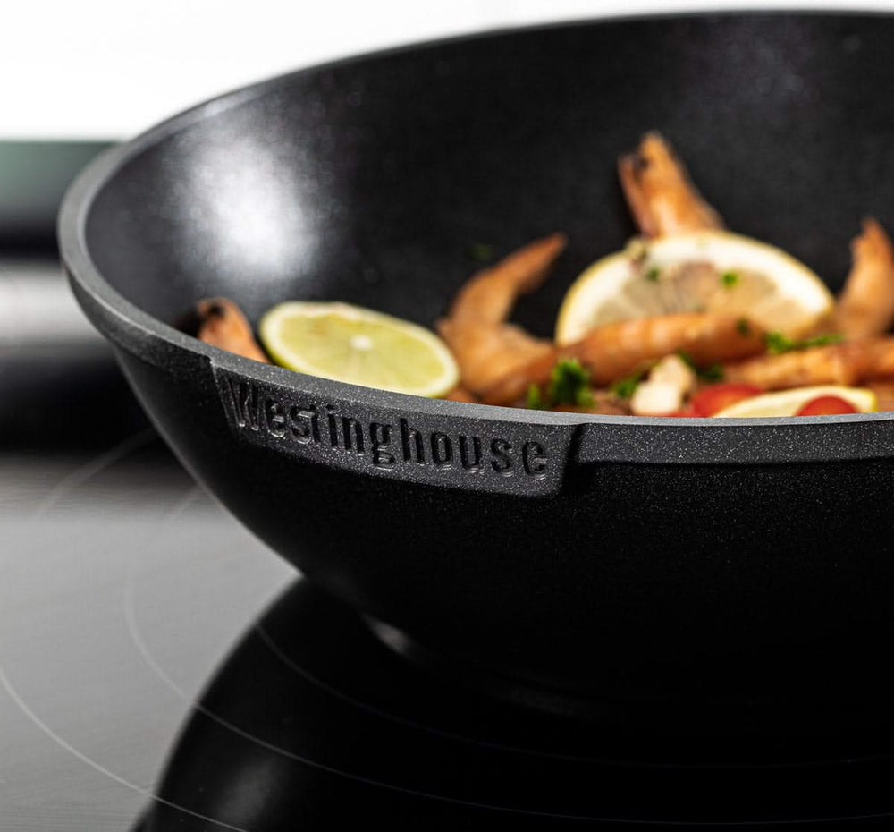 Westinghouse Set de Poêles Performance (Poêle Wok + Poêle Grill) ø 28 cm - Noir - Induction et tous autres feux