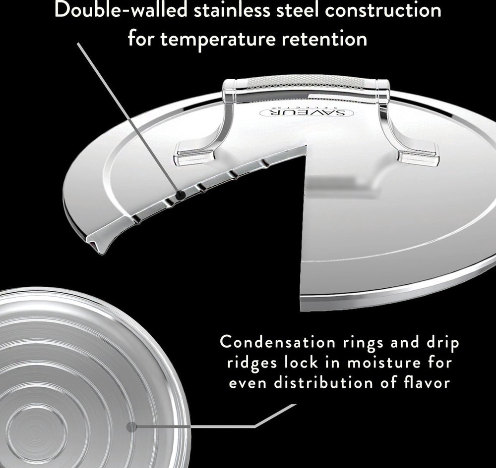 Ensemble de casseroles Saveur Selects Voyage Series (Casserole ø 22 + 25 cm + Poêle à frire ø 25 cm) - Acier inoxydable triplé - Induction et toutes autres sources de chaleur