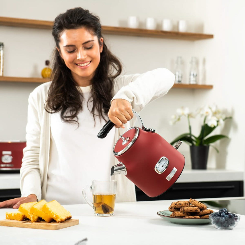 Bouilloire rétro Westinghouse + Cafetière - Filtre à café - Rouge