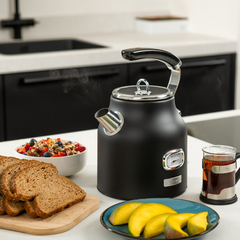 Bouilloire rétro Westinghouse + Cafetière - Filtre à café - Noir