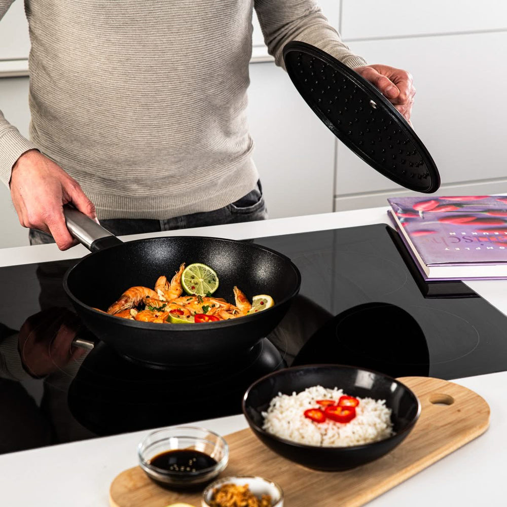 Westinghouse Set de Poêles Performance (Poêle Wok + Poêle Grill) ø 28 cm - Noir - Induction et tous autres feux