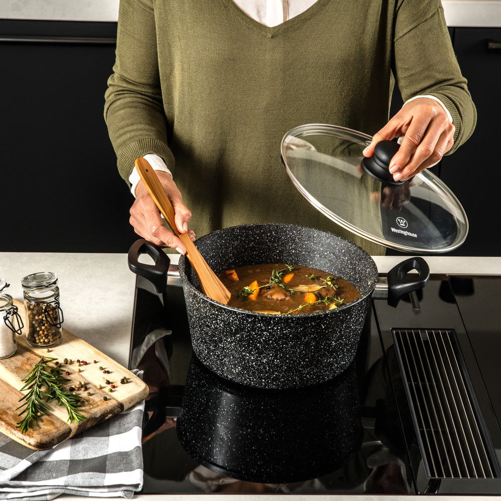 Westinghouse Pan Set Black Marble (Poêle ø 28 cm + Casserole ø 20 cm) - Induction et tous autres feux