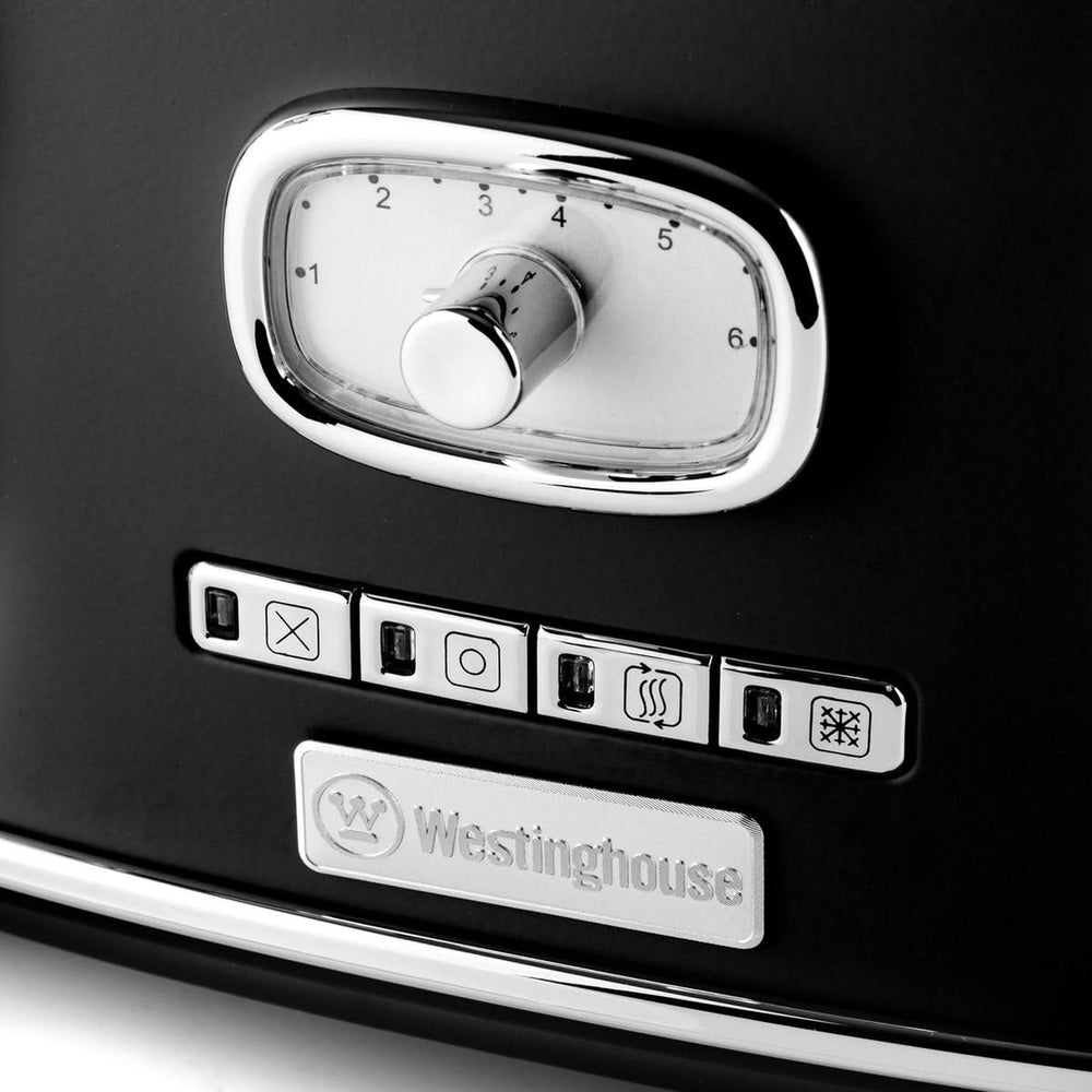 Bouilloire rétro Westinghouse + grille-pain 4 fentes - Noir