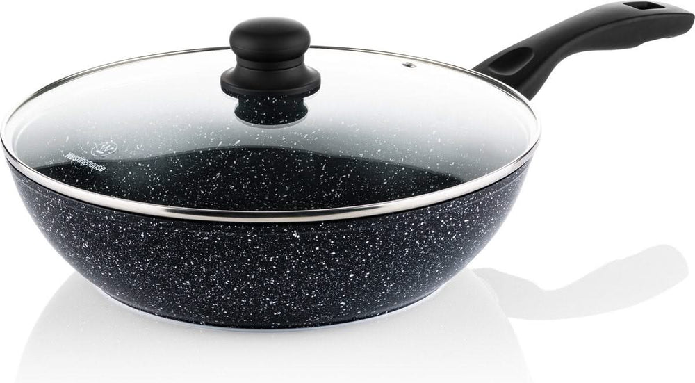 Westinghouse Pan Set Black Marble (Poêle à grill 28 cm + Poêle Wok ø 30 cm) - Induction et tous autres feux