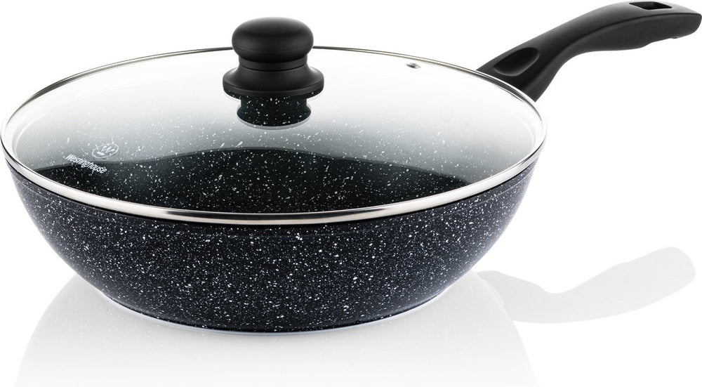 Westinghouse Pan Set Black Marble - 8 poêles - Set de poêles complet - Induction et toutes autres sources de chaleur