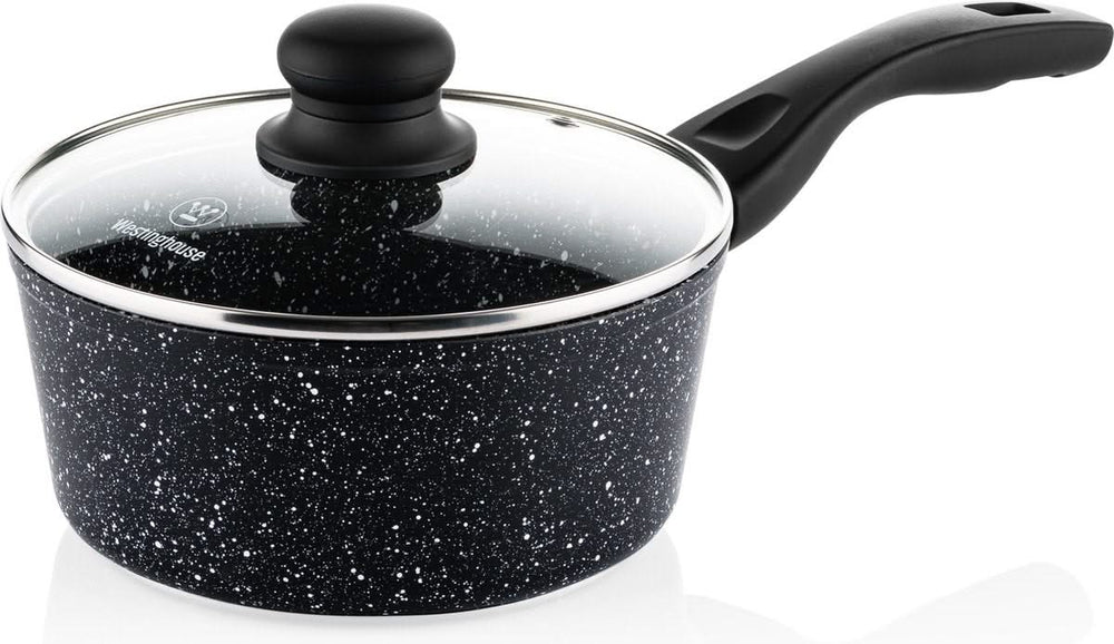 Batterie de Cuisine Westinghouse Marbre Noir (Poêle ø 24 cm + Casserole ø 18 cm) - Induction et tous autres feux