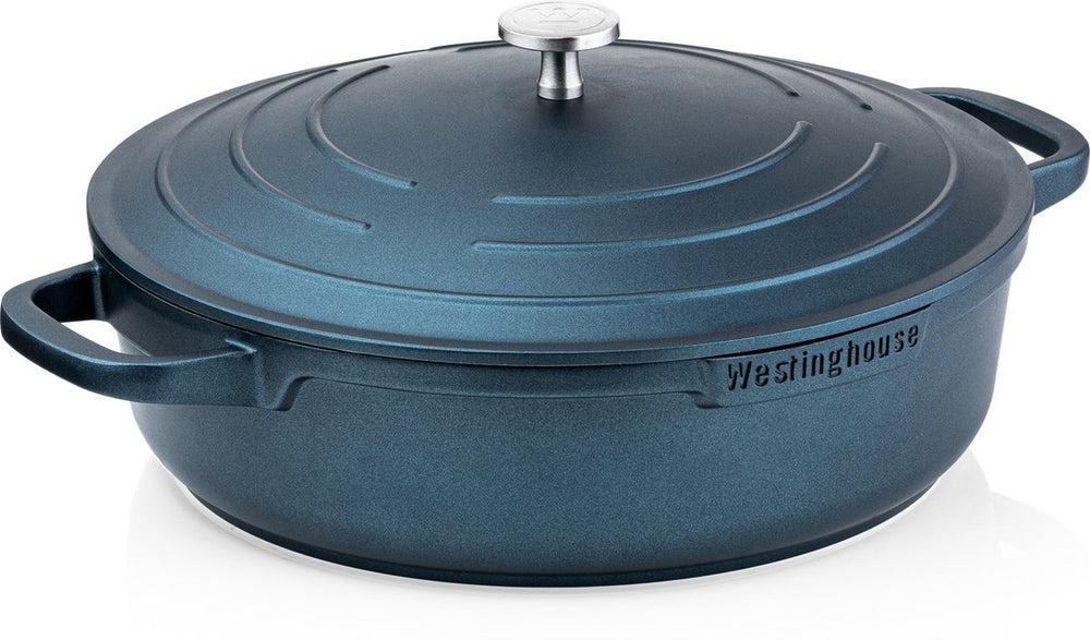 Westinghouse Pannenset Performance (Braadpan + Hapjespan) ø 28 cm - Blauw - Inductie en alle andere warmtebronnen