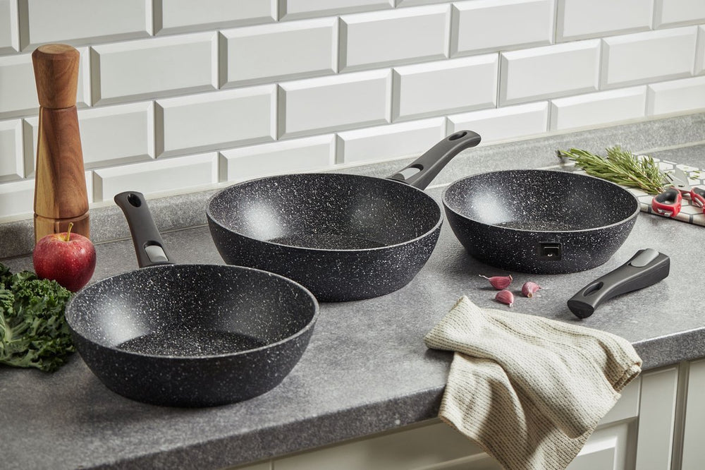 Resto Kitchenware Poêle Léo ø 24 + 26 + 28 cm - Induction et tous feux